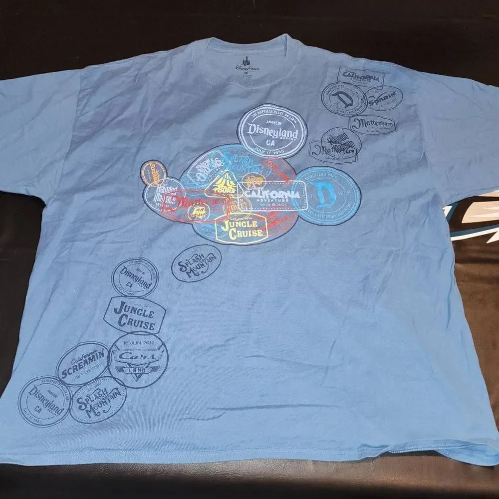 Disney Parks By Hanes Mens Blue Short Sleeve Tshirt 3XL